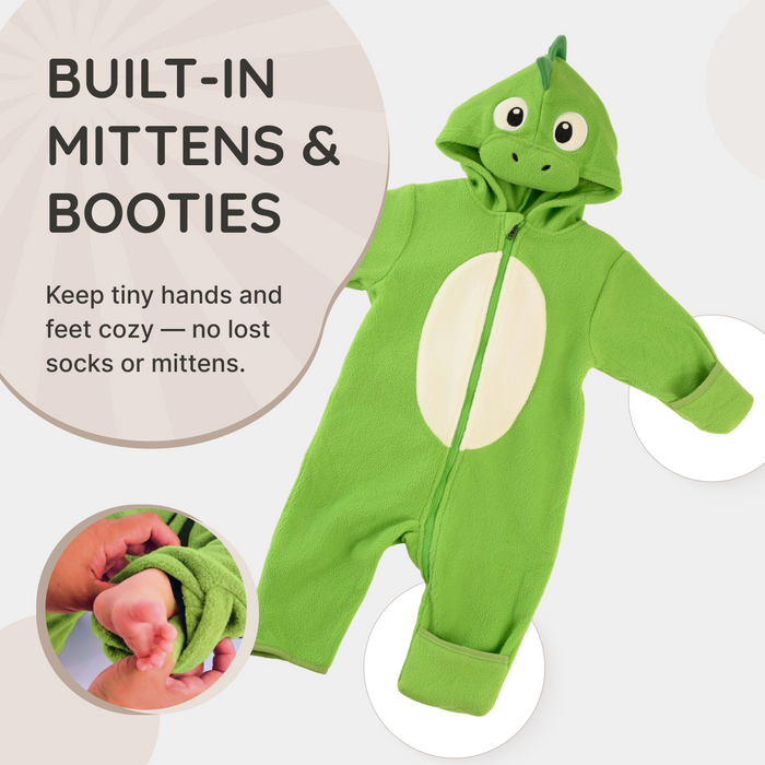 Green Dinosaur Fleece Bunting