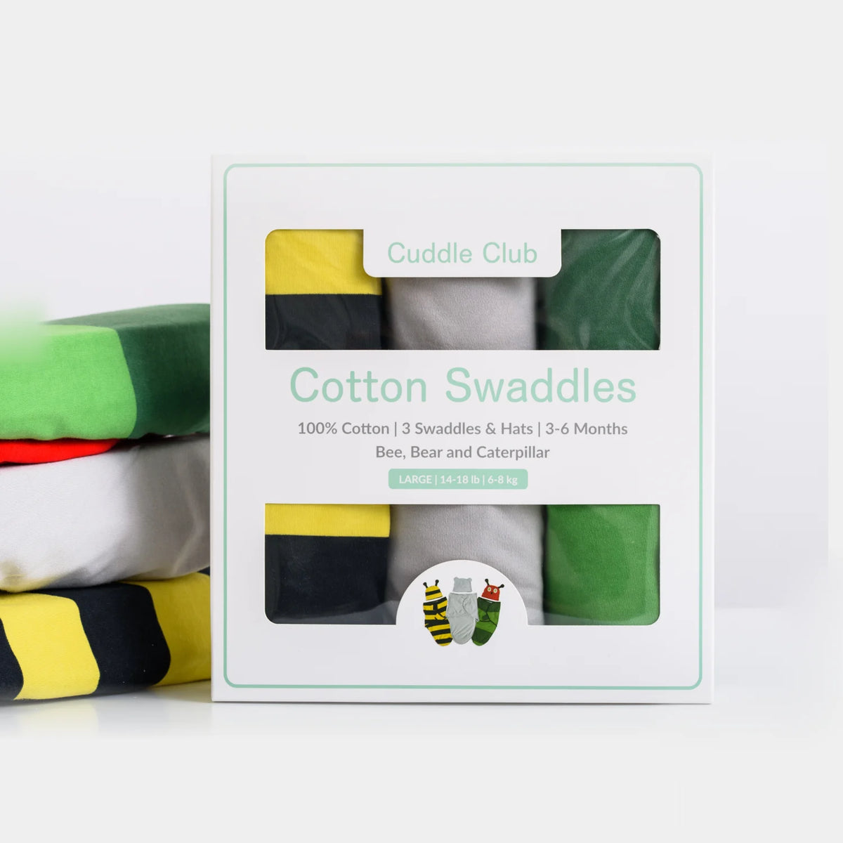 Bear, Bee, & Caterpillar Cotton Swaddle (3 Pack)