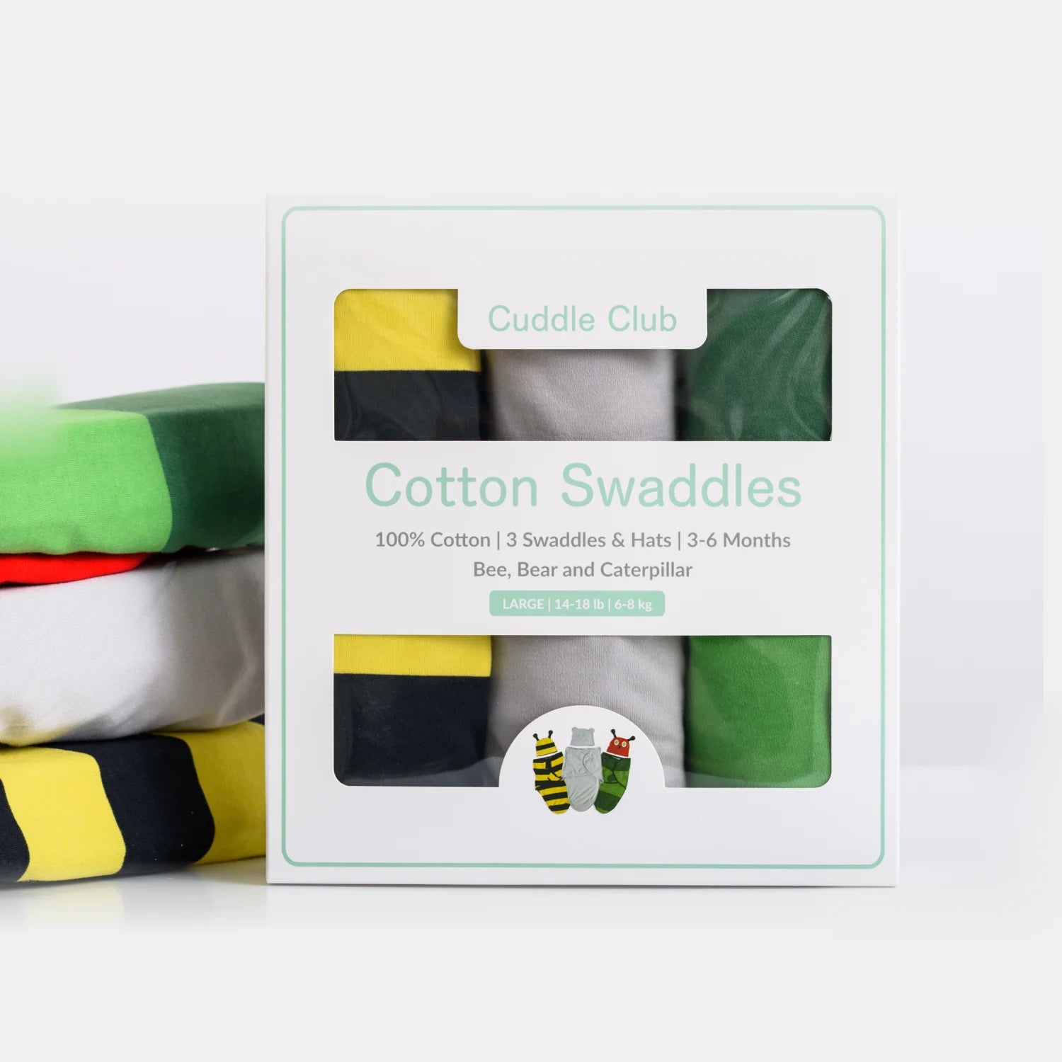 Bear, Bee, & Caterpillar Cotton Swaddle (3 Pack)